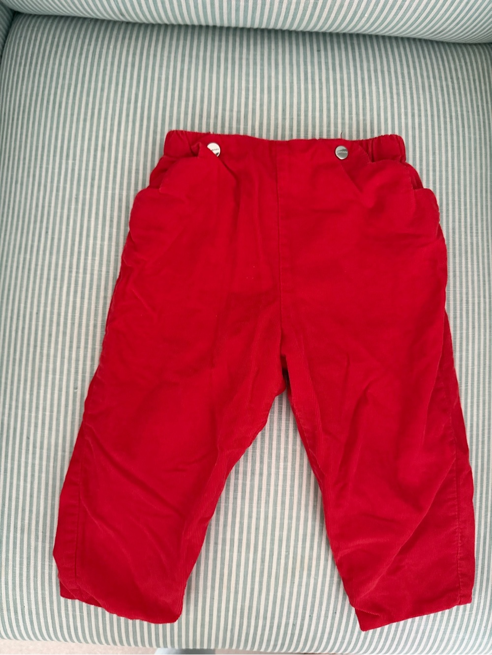 Jacadi Bright Red Corduroy Kids Pants